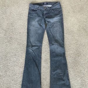 Rock & Republic gray long jeans purple stitching size 26